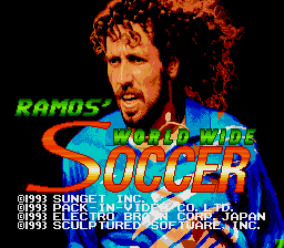 Ramos Rui no World Wide Soccer (Japan) Title Screen